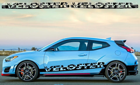 Stripes Compatible with Hyundai Veloster New Logo Design Decal Sticker