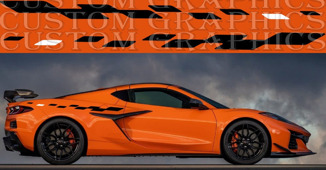 Autocollants compatibles avec Chevrolet Corvette Z06 New Block Design Vinyl Decal