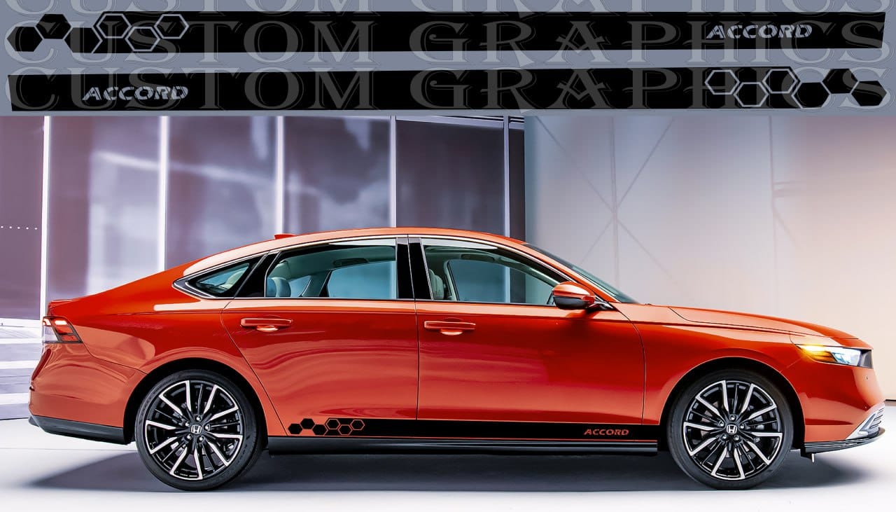 Sticker Vinyl Side Door Racing Stripes for Honda Accord Honey Design