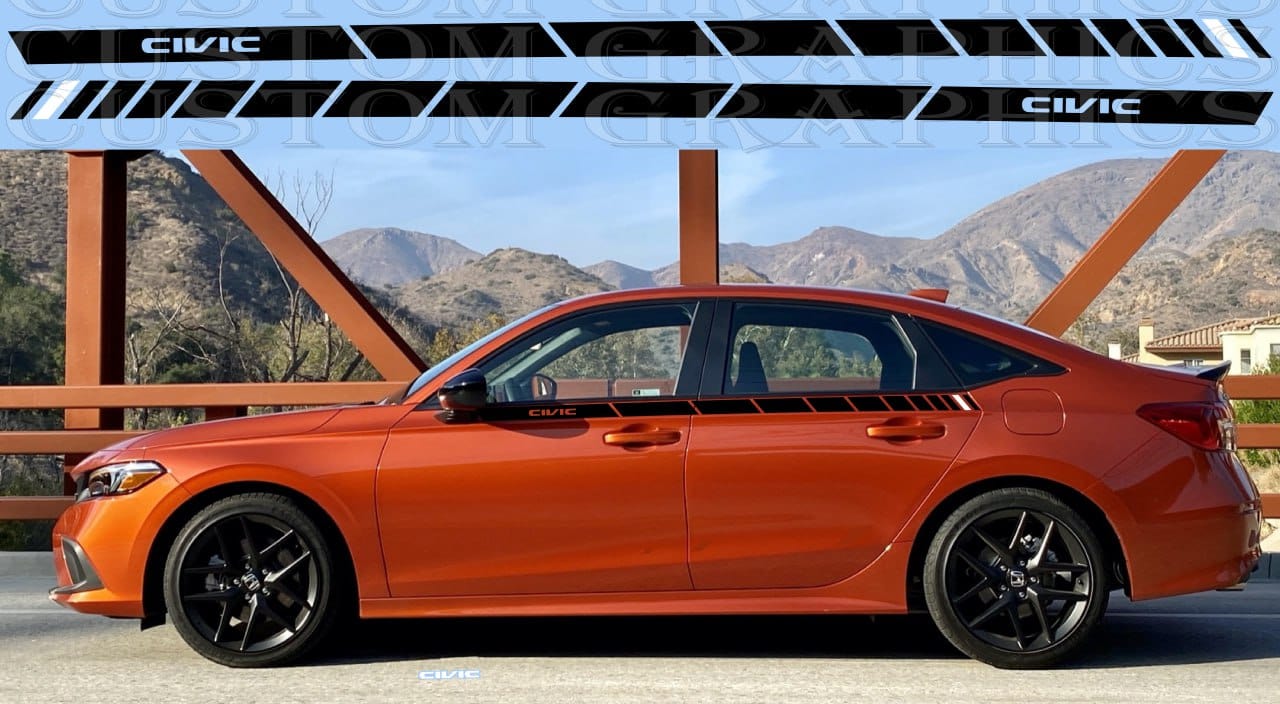 New Stickers Compatible With Honda Civic Si Up Line Design Body Kit