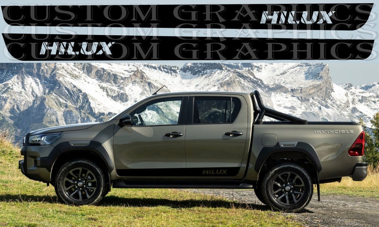 Autocollants en vinyle pour Toyota Hilux | Kit graphique Toyota Hilux | Design classique Toyota Hilux