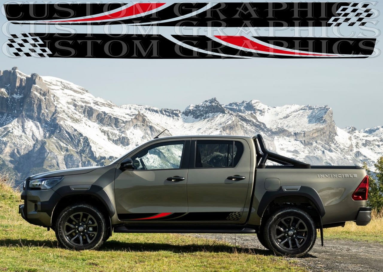 Autocollants en vinyle pour voiture Toyota Hilux Style Design attrayant Kit carrosserie Décalcomanie
