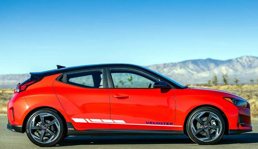 Vinyl Graphics 2 color Block Design Decal Sticker Vinyl Side Racing Stripes for Hyundai Veloster