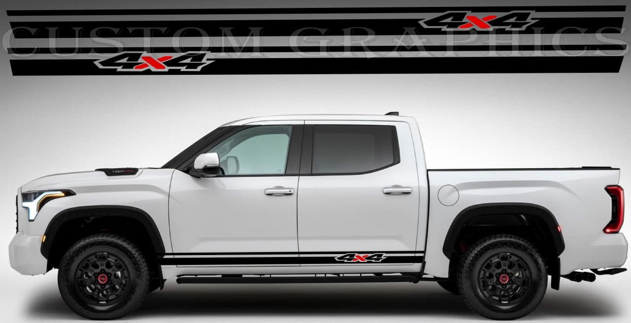 Vinyl Graphics 2 color Classic 4x4 Design Vinyl Stripes Compatible With Toyota Tundra 2002-2022
