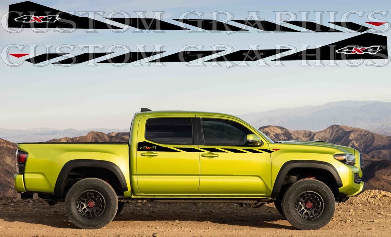 Vinyl Graphics 2 Color Classic Finish Design Vinyl Stripes Compatible with Toyota Tacoma TRD_Pro-2022-4X4