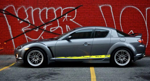 2 Color Decal Sticker Vinyl Side Racing Stripes for Mazda RX-8