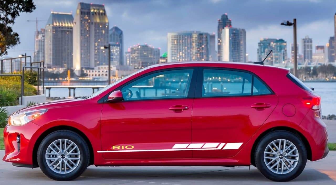 Vinyl Graphics 2 color Design Decal Sticker Vinyl Side Racing Stripes Compatible with Kia Rio