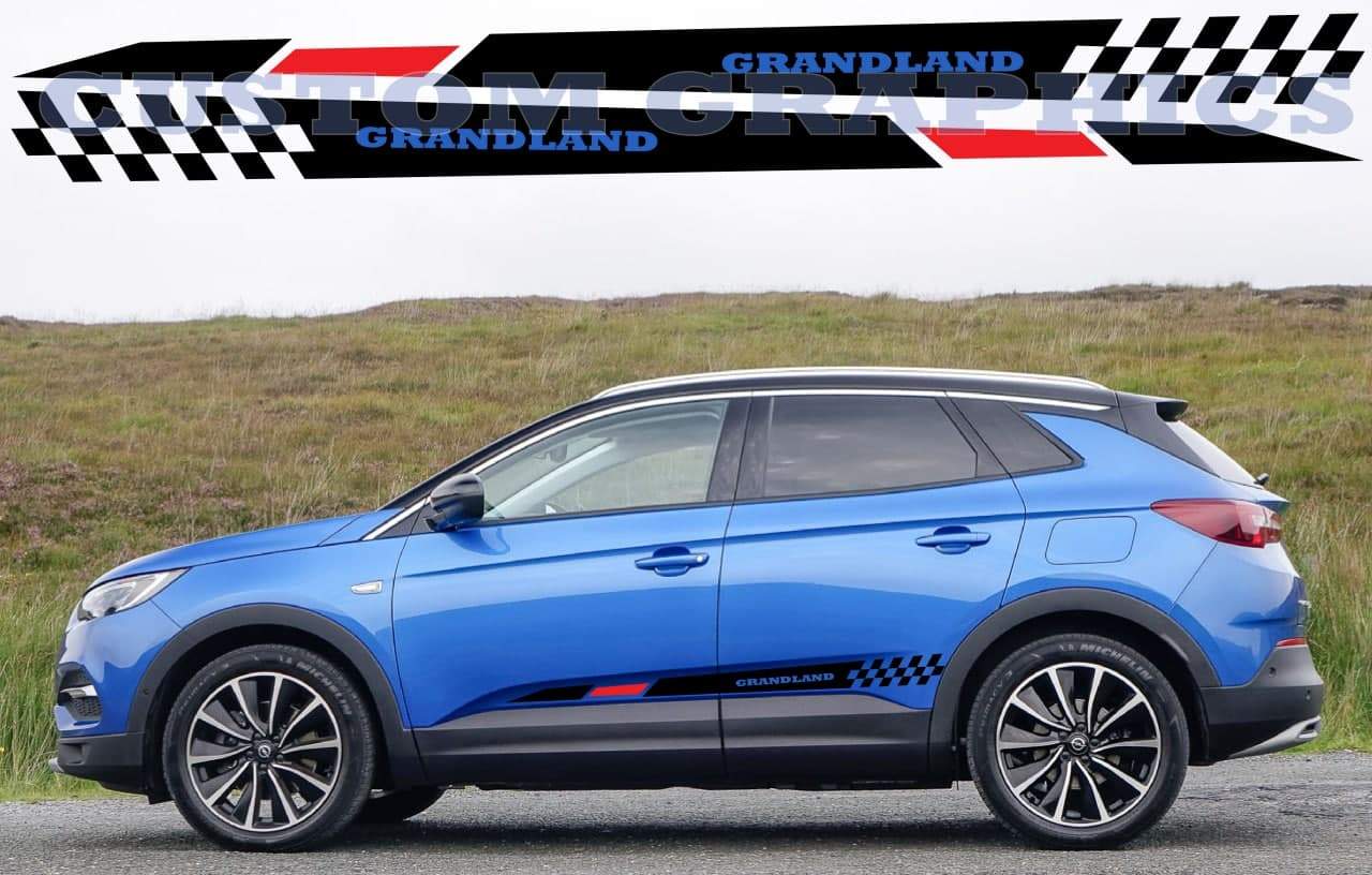 Vinyl Graphics 2 color Design Stickers Custom Graphic Decals Pair stickers For Opel Grandland