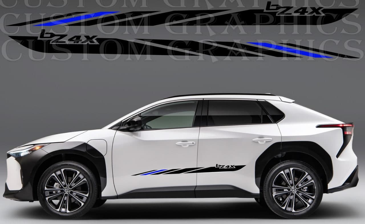 Vinyl Graphics 2 color Style Design Vinyl Stripes Compatible With Toyota BZ4X 2022