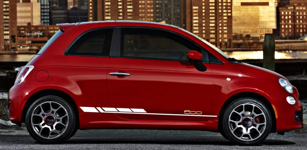 Vinyl Graphics 2 Colors Block Design Custom Racing Stickers kit for Fiat Abarth 500