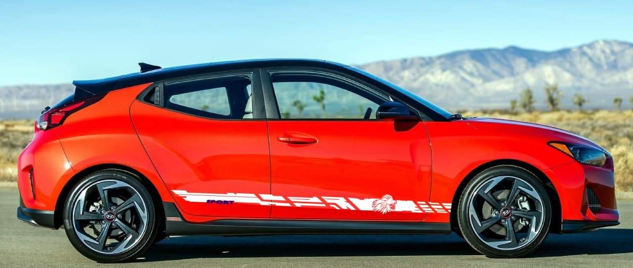 Vinyl Graphics 2 Colors Indian Man Design Decal Sticker Vinyl Side Racing Stripes for Hyundai Veloster