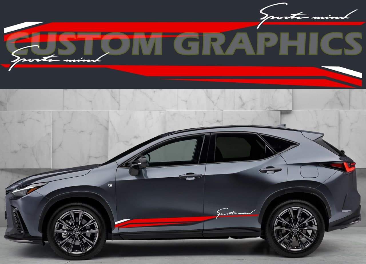 Vinyl Graphics 2 Colors Sports Mind Design Graphic Stickers Compatible with Lexus NX
