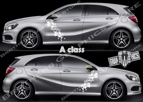 2x Decal Sticker Vinyl Racing Stripes for Mercedes-Benz A-CLASS - Brothers-Graphics