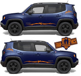 2x Decal Sticker Vinyl Side Racing Stripes for Jeep Renegade - Brothers-Graphics