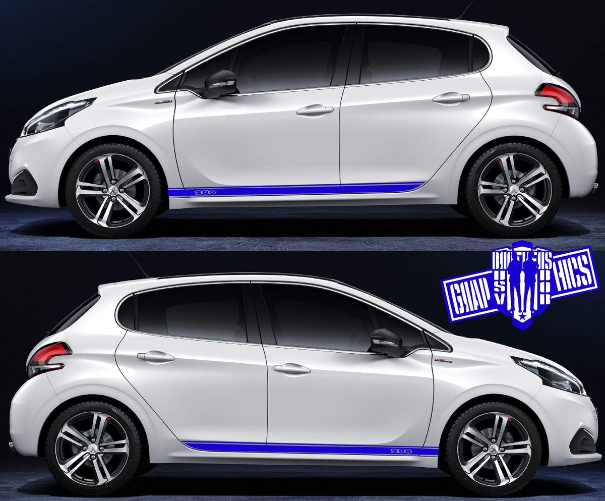 2 Stuks Autodeur Zijstrepen Stickers – Vinyl Decals Voor Peugeot 208 GT – Waterdicht En Duurzaam – Coole Tuning Accessoires Voor Een Sportieve Uitstraling