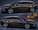 2x Decal Sticker Vinyl Side Racing Stripes for Peugeot 308 SW - Brothers-Graphics