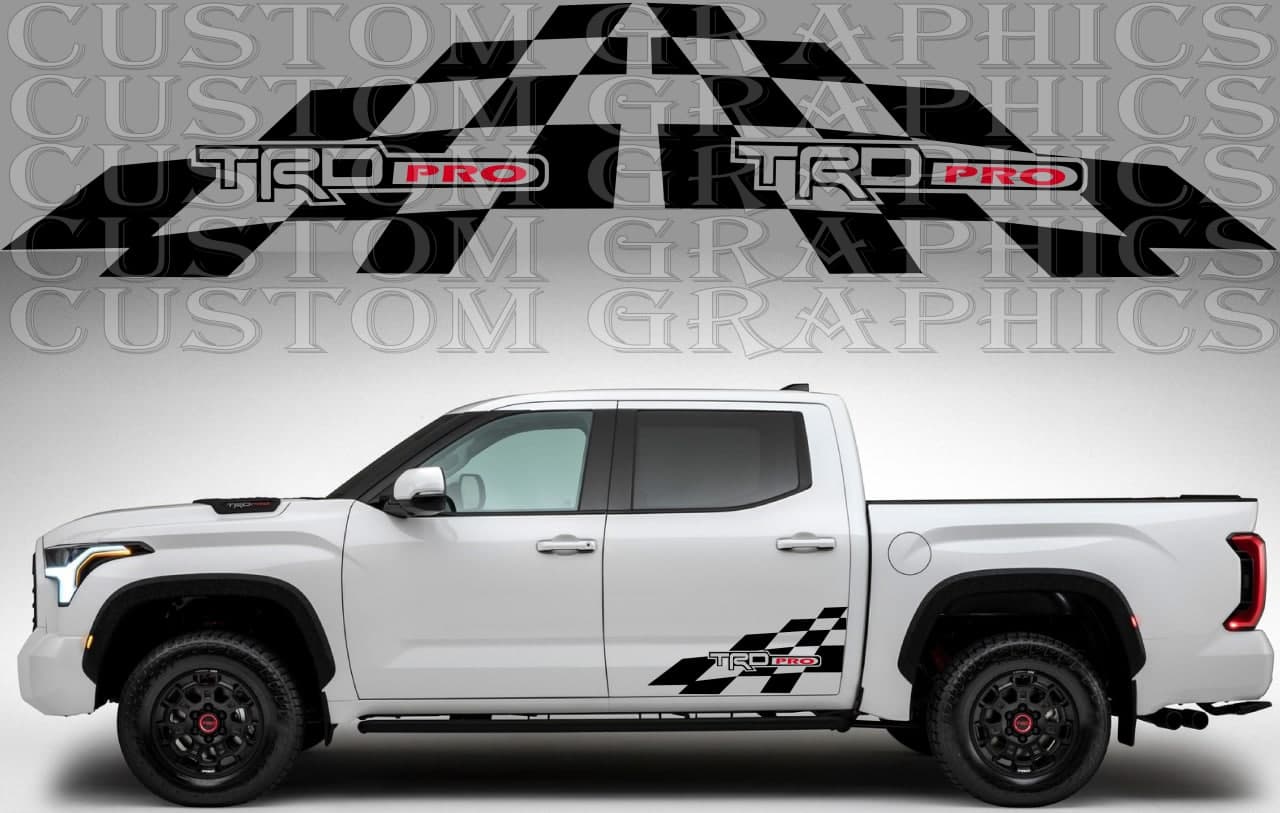 Vinyl Graphics 2x pattern Block rear Design Vinyl Stripes Compatible With Toyota Tundra 2002-2022