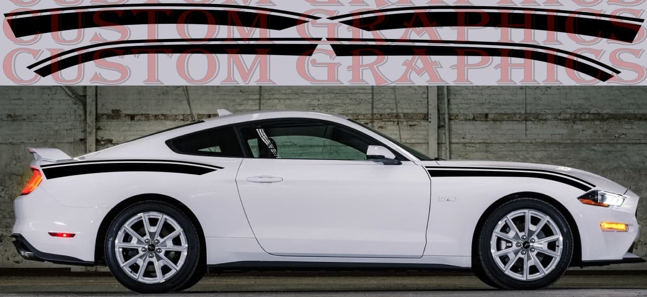 Vinyl Graphics 4x Sticker Classic Design Line Sticker Special Made For Ford Mustang