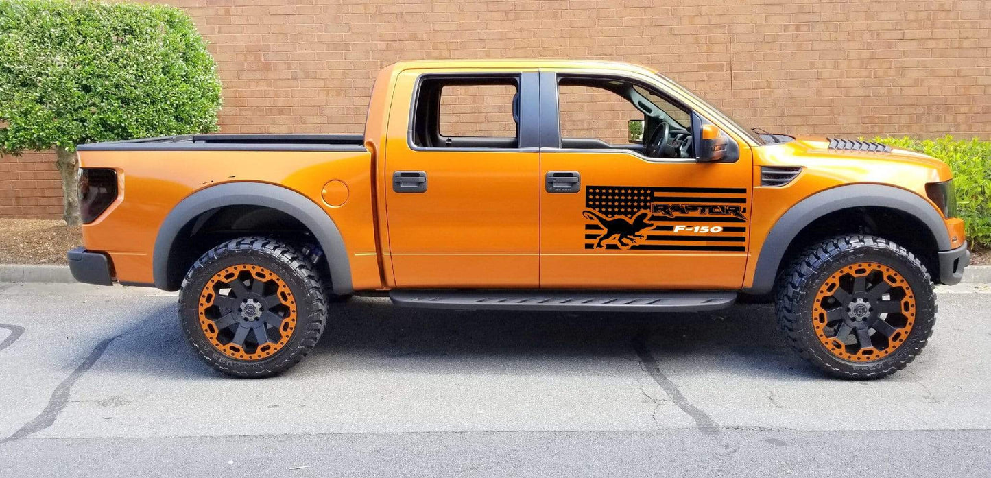 Autocollants en vinyle à rayures de course du drapeau amaréen pour Ford F-150