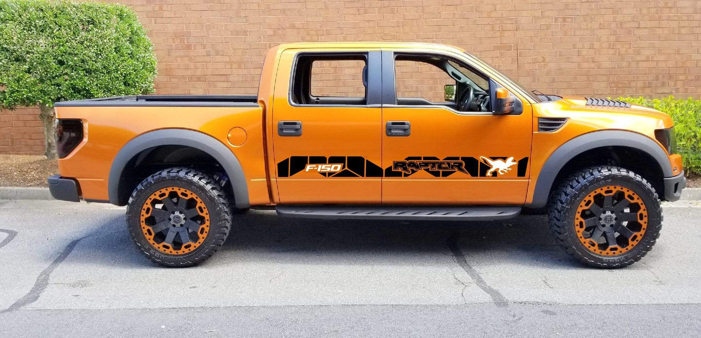 Autocollants en vinyle compatibles avec Ford F-150 Raptor2 bandes de course colorées