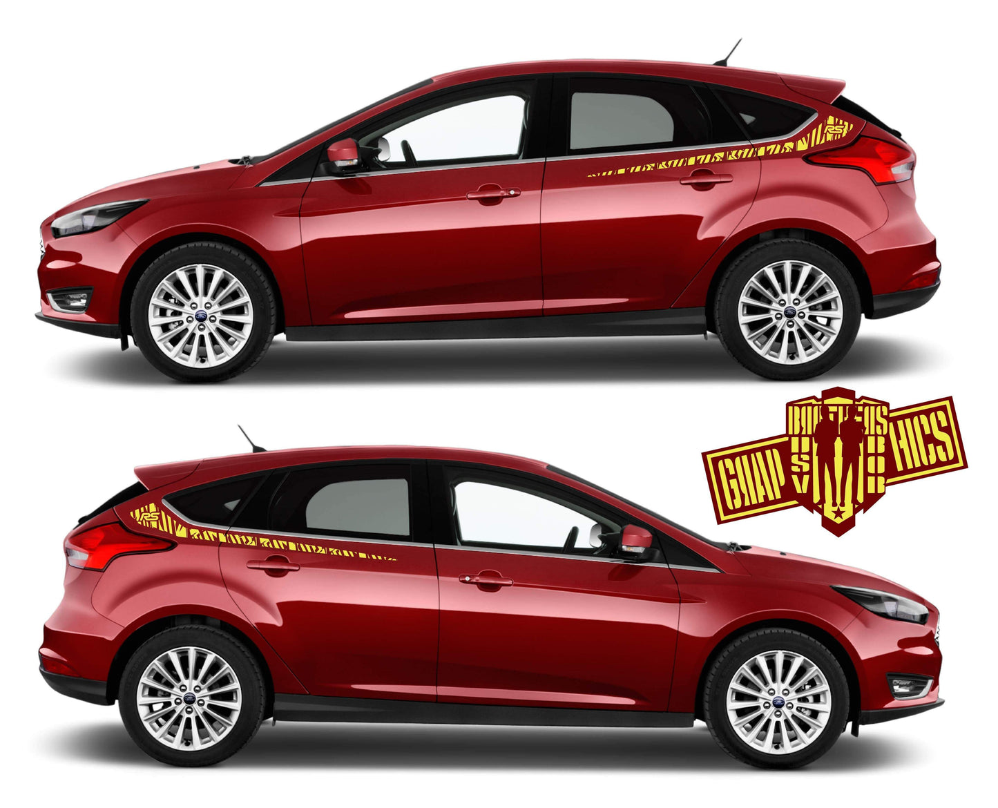 Custom Decal Sticker Vinyl Side Racing Stripes for Ford Focus - Brothers-Graphics