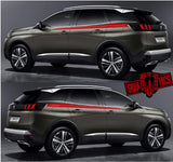 Custom Door Decal Vinyl Racing Stripe Stickers For Peugeot 3008 - Brothers-Graphics