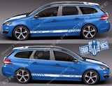 Custom Racing Decal Sticker Side Door Stripe Stickers For Peugeot 308 SW - Brothers-Graphics