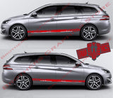 Custom Racing Decal Sticker Side Door Stripe Stickers For Peugeot 308 SW - Brothers-Graphics