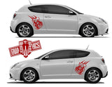 Custom Racing Decal Sticker Side Door Stripe Stickers kit Alfa Romeo Mito - Brothers-Graphics