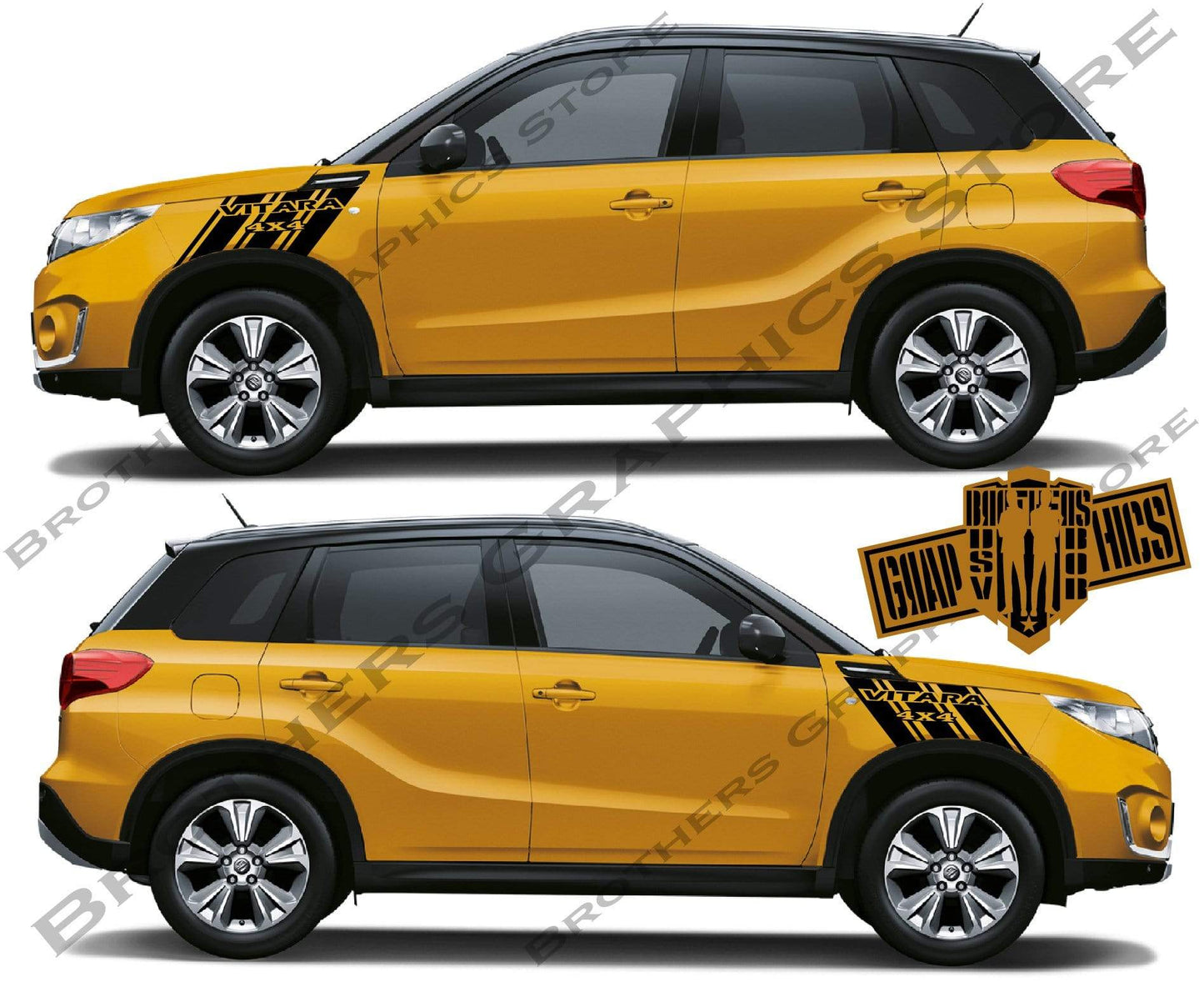 Custom Racing Line Stickers Car Side Vinyl Stripes For Suzuki Vitara - Brothers-Graphics