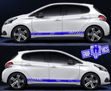 Decal Sticker Vinyl Side Racing Stripes for Peugeot 208 - Brothers-Graphics
