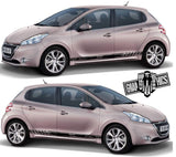 Decal Sticker Vinyl Side Racing Stripes for Peugeot 208 - Brothers-Graphics