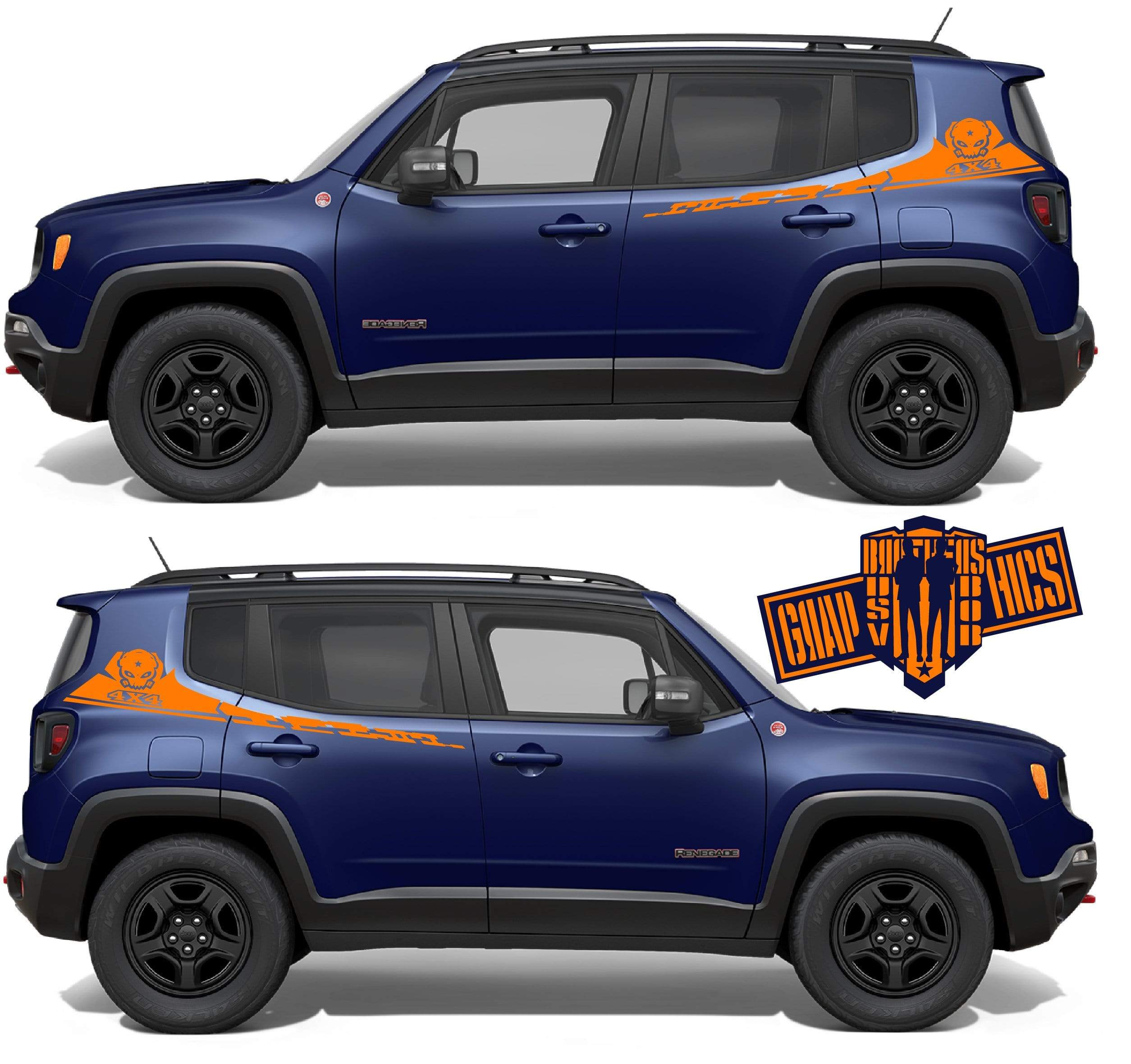 Autocollant Capot Jeep Renegade - Stickers Décal 13 Couleurs, Marque Fun-stickers
