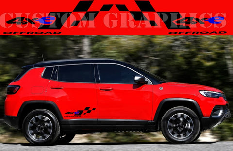 Vinyl Graphics Finish Design Stickers Vinyl Side Racing Stripes for Jeep Compass