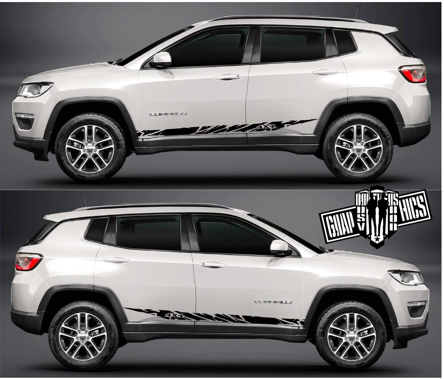 Graphics Decal Stickers Car Racing Vinyl Decal Sticker for Jeep Compass - Brothers-Graphics