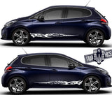 Graphics Racing Line Sticker Car Side VINYL Stripe For Peugeot 208 - Brothers-Graphics