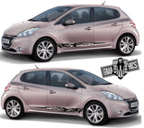 Graphics Racing Line Sticker Car Side VINYL Stripe For Peugeot 208 - Brothers-Graphics
