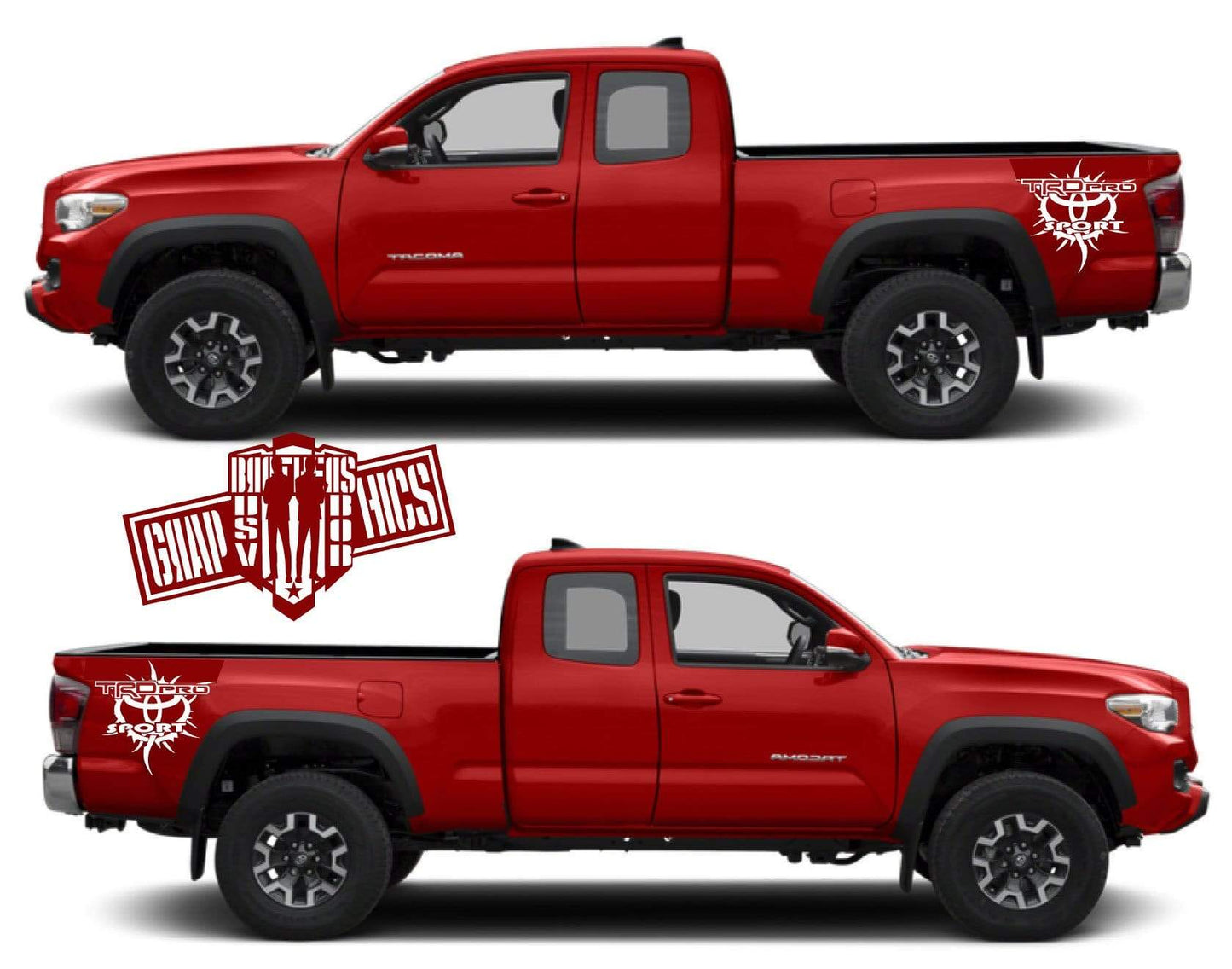 Graphics Sticker Vinyl Stripes Fit For Toyota Tacoma 2001-2020 - Brothers-Graphics