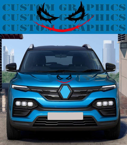 Vinyl Graphics Hood smile Design Graphic Racing Stripes Compatible with Renault Kiger