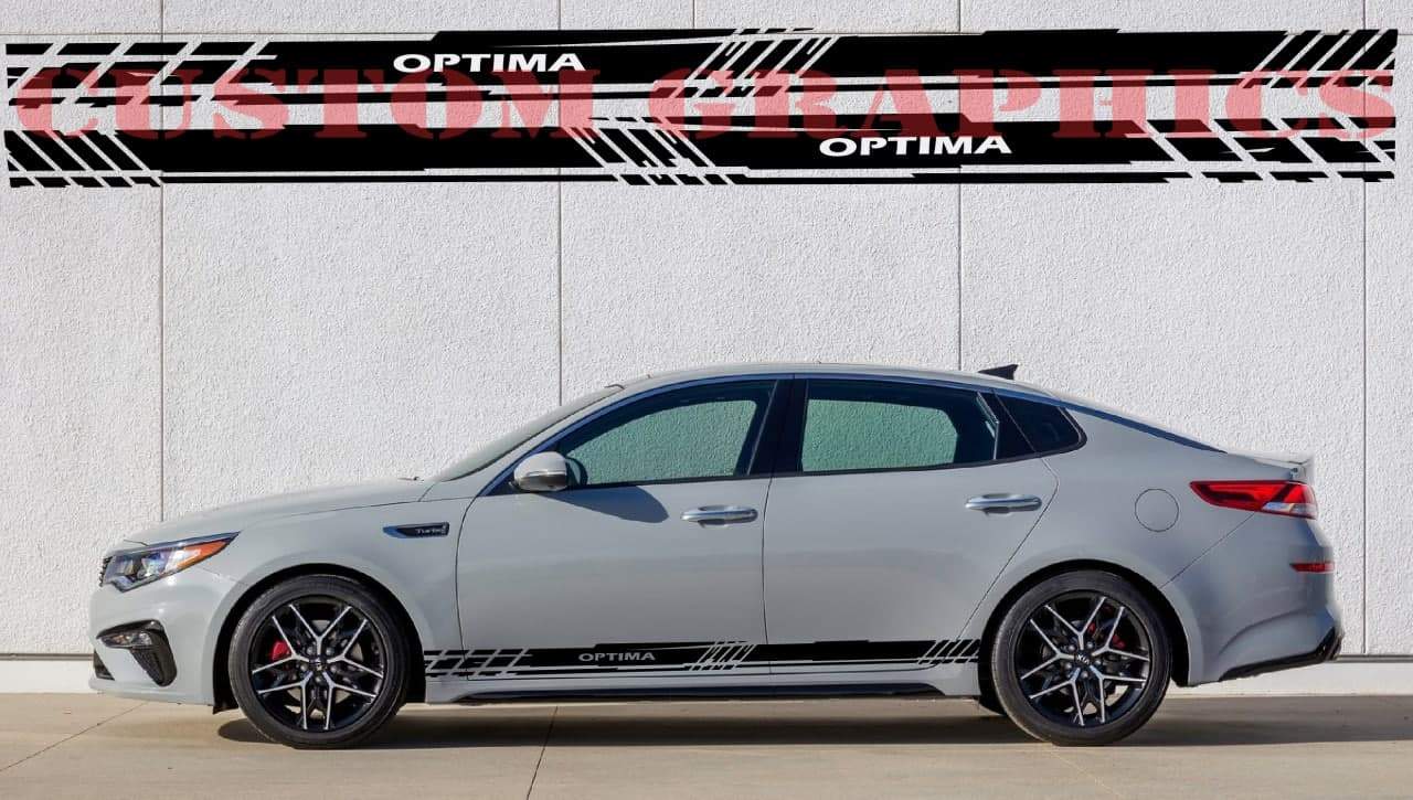 Vinyl Graphics Man Design Decal Sticker Vinyl Side Racing Stripes Compatible with Kia Optima