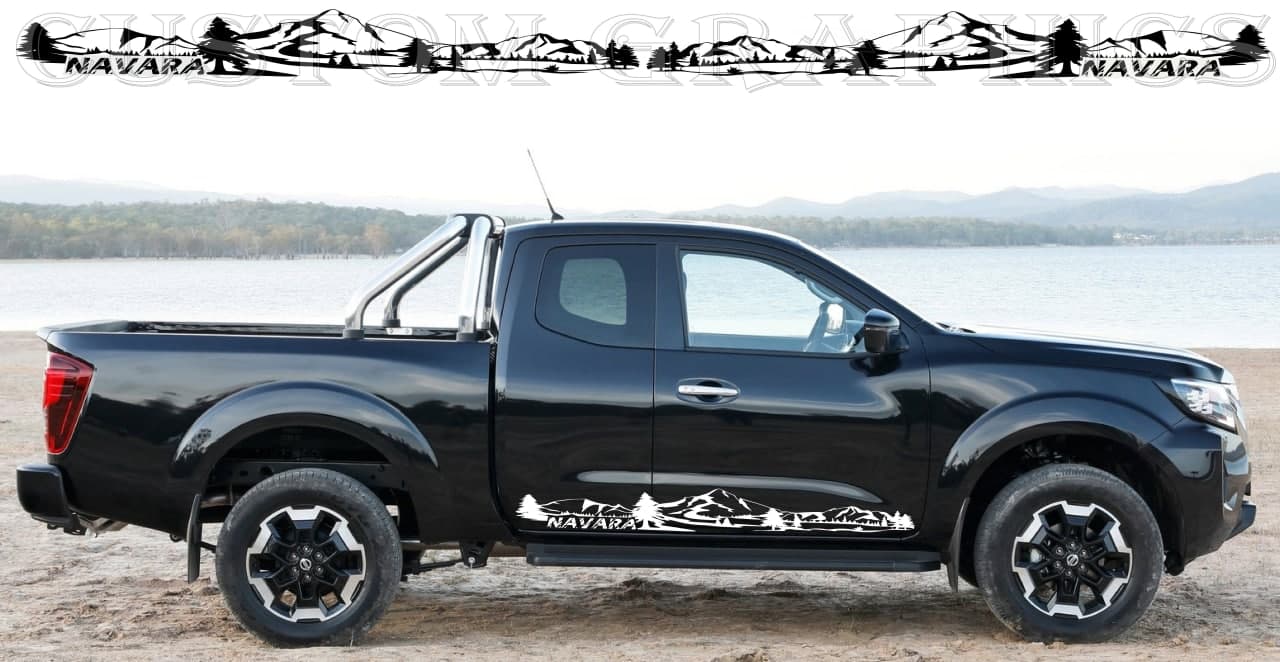 Vinyl Graphics Mountain Unique Design Vinyl Stripes Compatible With Nissan Navara 2002-2022