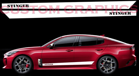 Vinyl Graphics NEW Classic Design Decal Sticker Vinyl Side Racing Stripes Compatible with Kia Stinger
