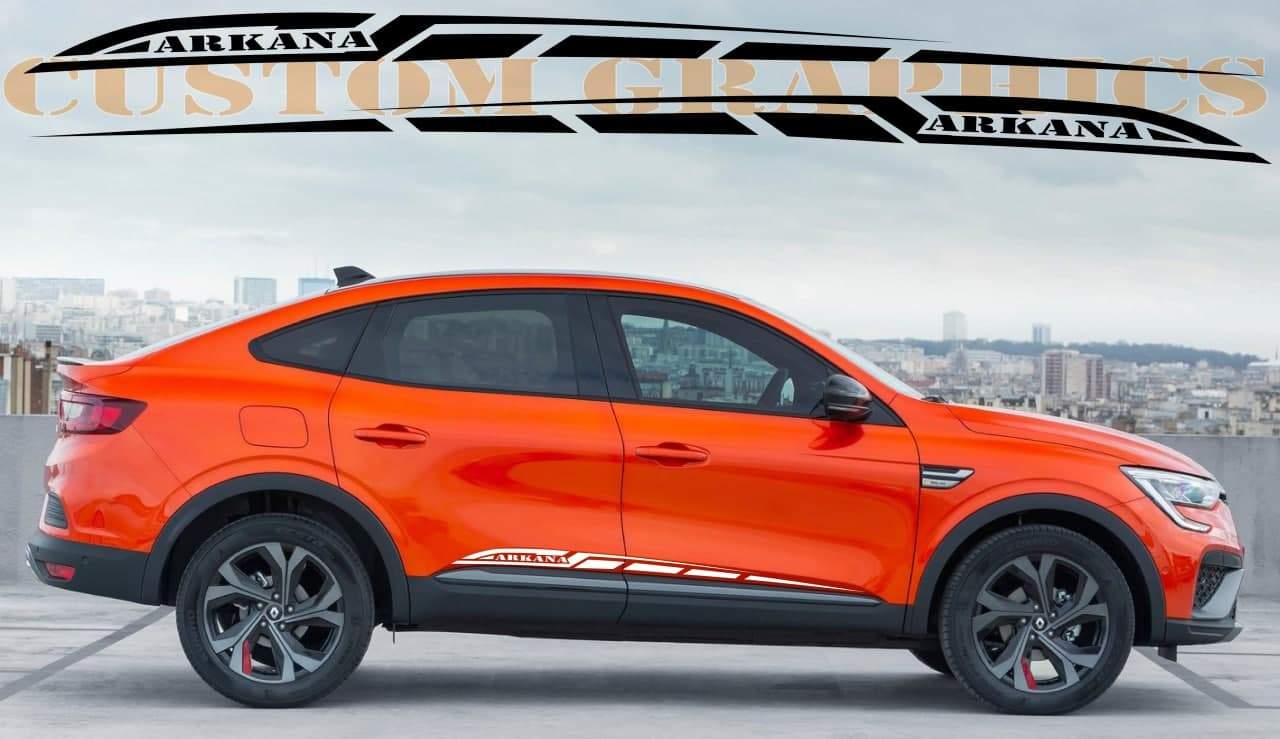 Vinyl Graphics New Figure Finish line Graphic Racing Stripes Compatible with Renault Arkana