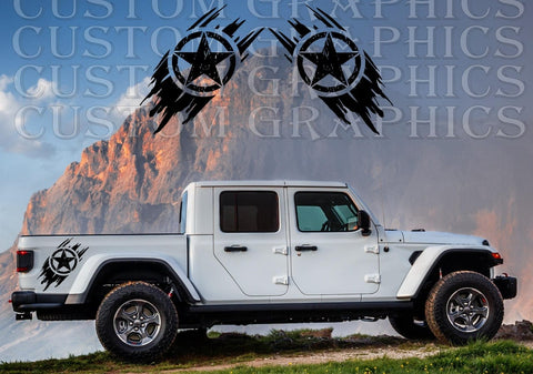 Vinyl Graphics New Star Design Graphic Stickers Compatible with Jeep Gladiator