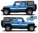 Pair Decal Sticker Vinyl Side Racing Stripes for Jeep Wrangler - Brothers-Graphics