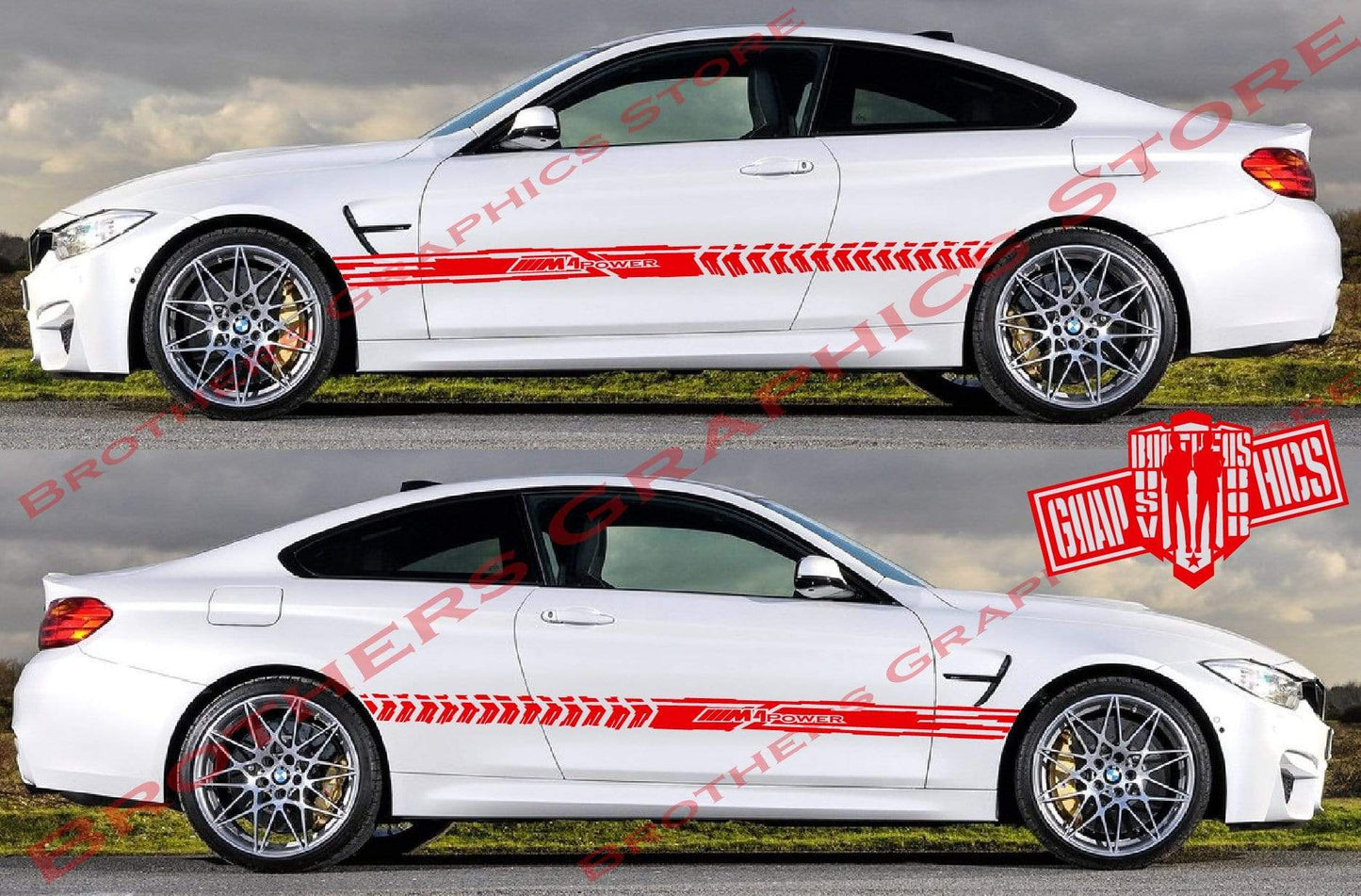 Racing Line Sticker Car Side Vinyl Stripe For BMW M4 - Brothers-Graphics