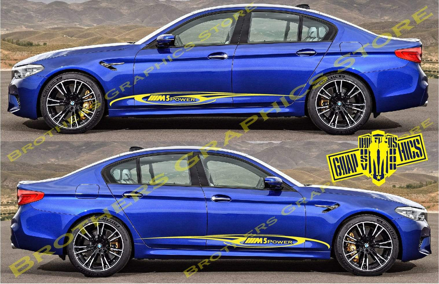 Racing Line Sticker Car Side Vinyl Stripe For BMW M5 - Brothers-Graphics