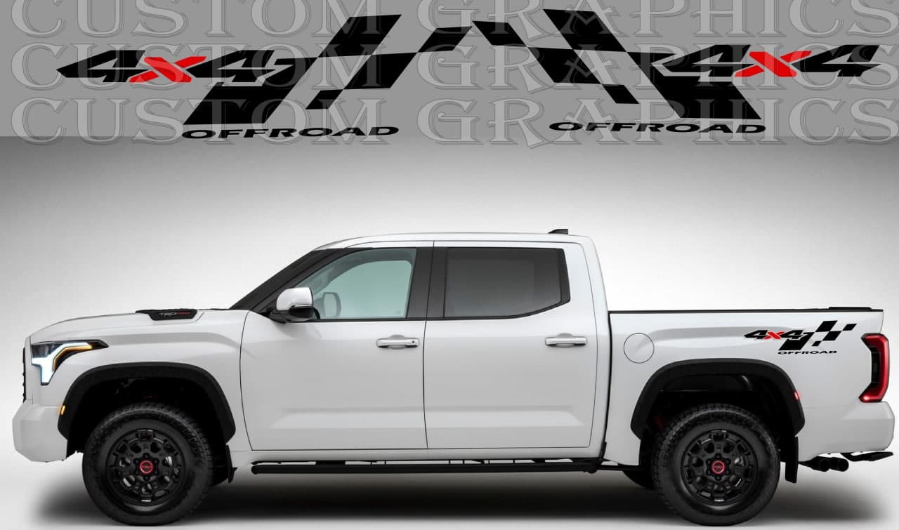 Vinyl Graphics Rear Finish line Design Vinyl Stripes Compatible With Toyota Tundra 2002-2022