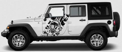 Vinyl Graphics Skull Design Graphic Stickers Compatible with Jeep Wrangler