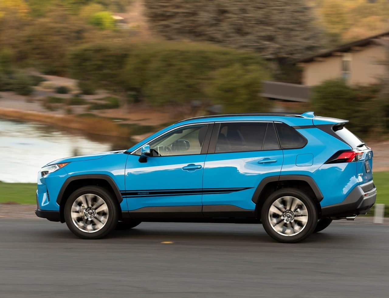 Vinyl Graphics Spear Logo Graphic Sticker Vinyl Side Racing Stripes Compatible with Toyota Rav4